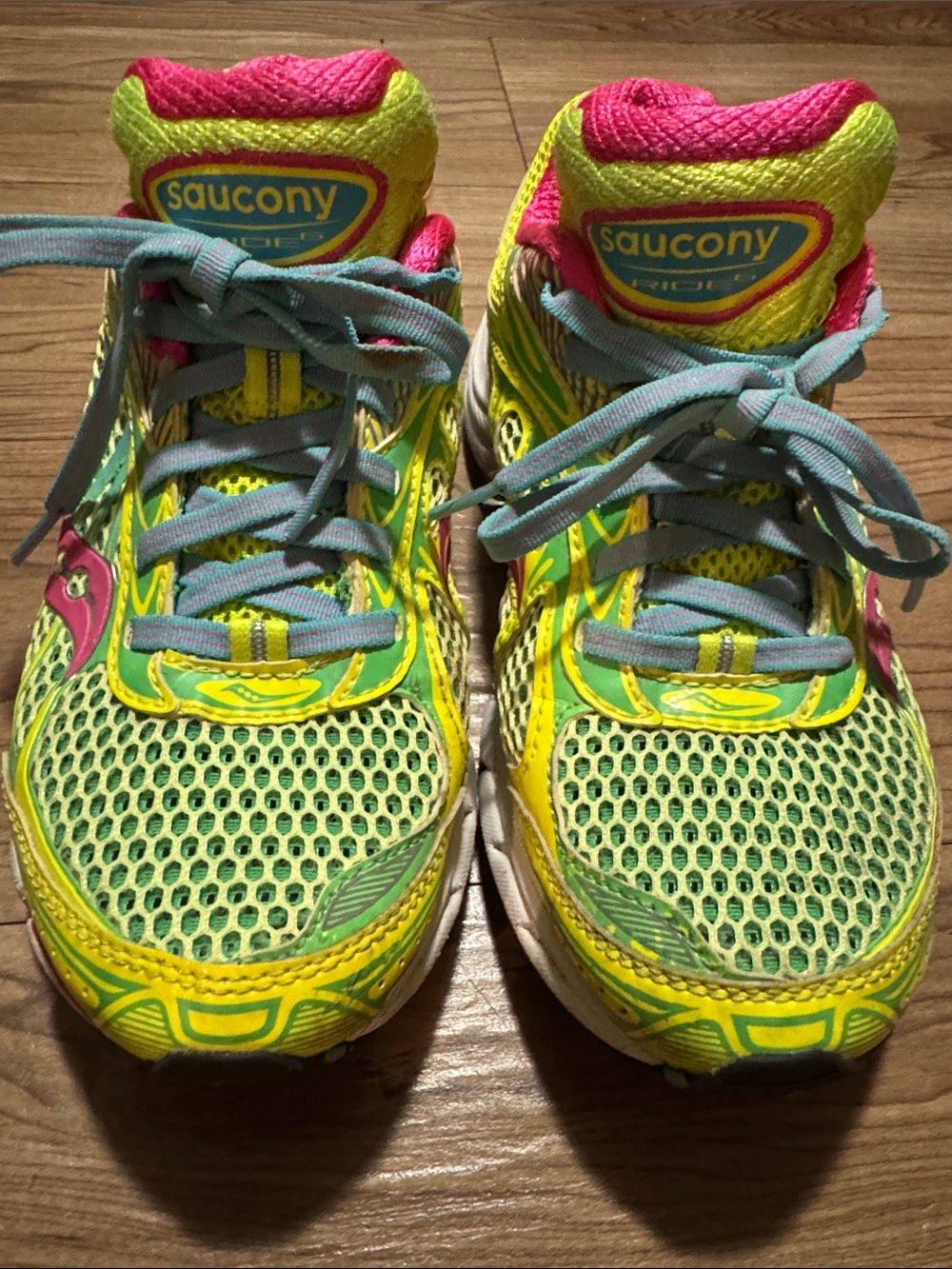 Saucony Neon Yellow & Pink Kids' Athletic Sneakers